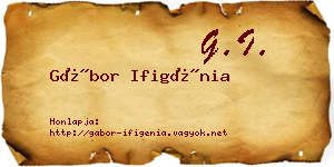 Gábor Ifigénia névjegykártya